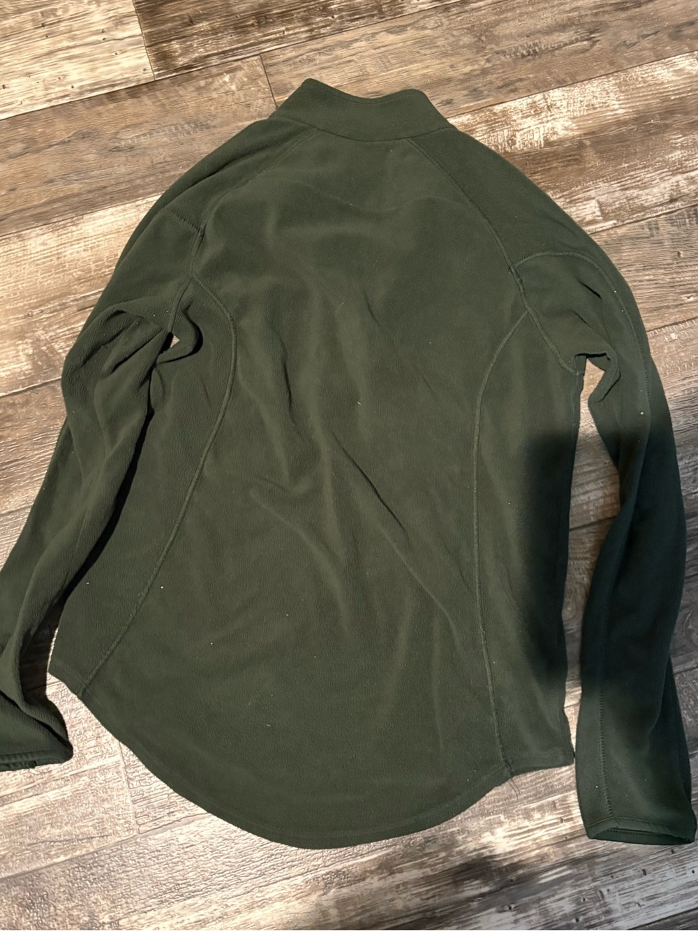 bcg Dark Green Fleece Quarter-Zip with Yellow Trim Women’s Size L - Picture 3 of 3